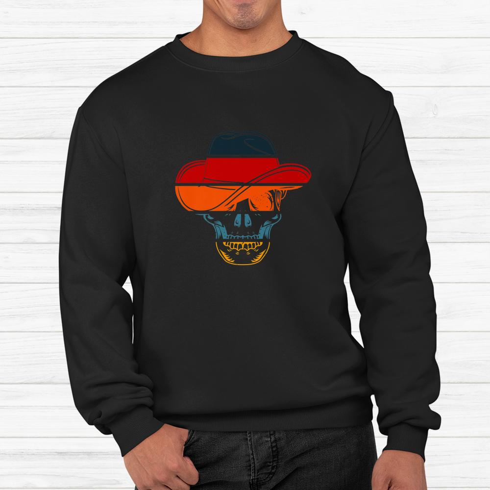 Skeleton Face Hat Retro Sunset Halloween Shirt Skeleton Face Hat Retro Sunset Halloween Shirt