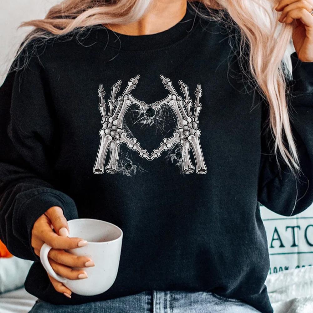 Skeleton Hand Heart Sign Bones Halloween Shirt Skeleton Hand Heart Sign Bones Halloween Shirt
