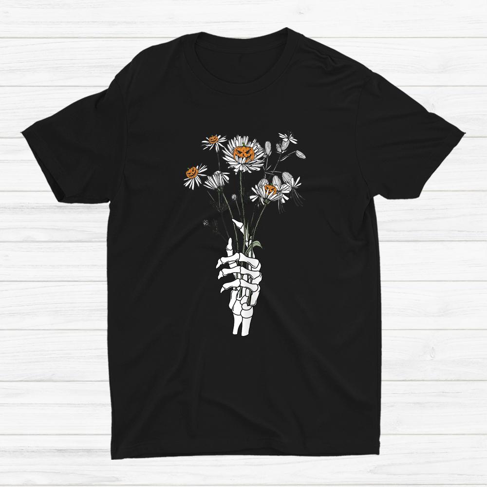 Skeleton Hand Holding Pumpkin Flower Halloween Shirt Skeleton Hand Holding Pumpkin Flower Halloween Shirt