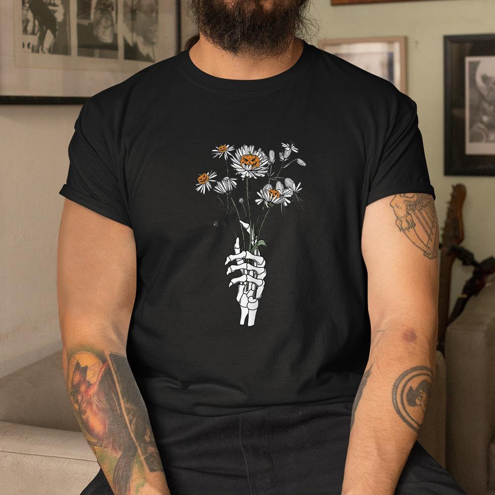 Skeleton Hand Holding Pumpkin Flower Halloween Shirt Skeleton Hand Holding Pumpkin Flower Halloween Shirt