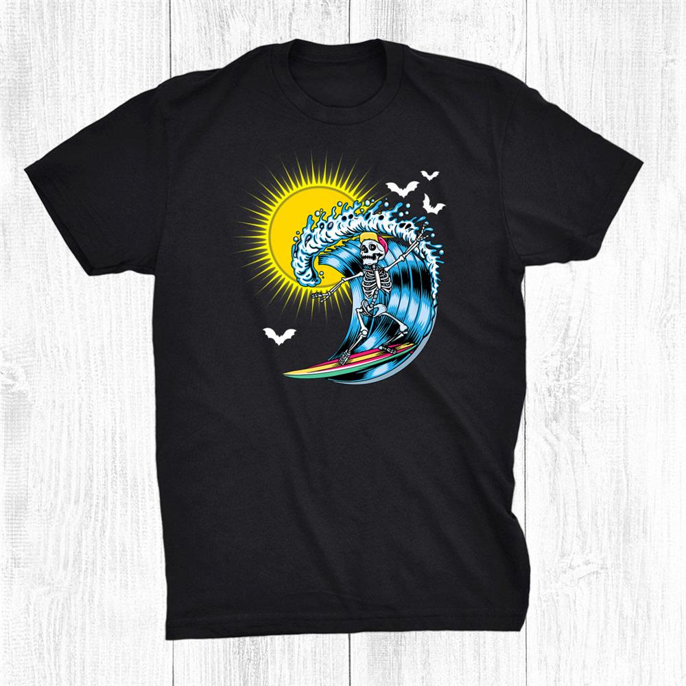 Skeleton Surfing Hawaii Hawaiian Surfer Halloween Sun Shirt Skeleton Surfing Hawaii Hawaiian Surfer Halloween Sun Shirt