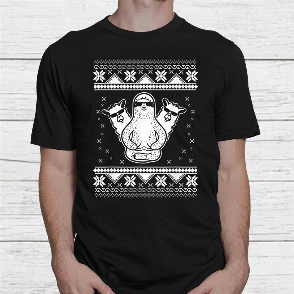 Sloth Llama Hipster Ugly X Mas Funny Animal Christmas Shirt Sloth Llama Hipster Ugly X Mas Funny Animal Christmas Shirt