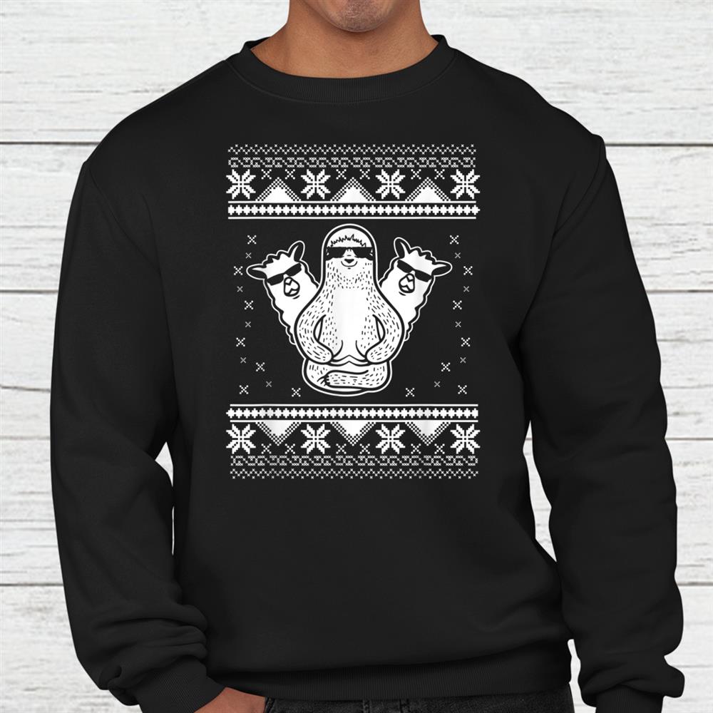 Sloth Llama Hipster Ugly X Mas Funny Animal Christmas Shirt Sloth Llama Hipster Ugly X Mas Funny Animal Christmas Shirt