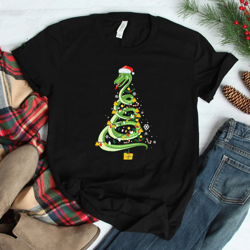 Snake Christmas Tree Cute Santa Hat Lights Shirt Snake Christmas Tree Cute Santa Hat Lights Shirt