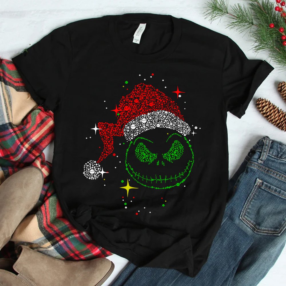 Sparkle Rhinestone Christmas Jack Skellington Shirt Sparkle Rhinestone Christmas Jack Skellington Shirt