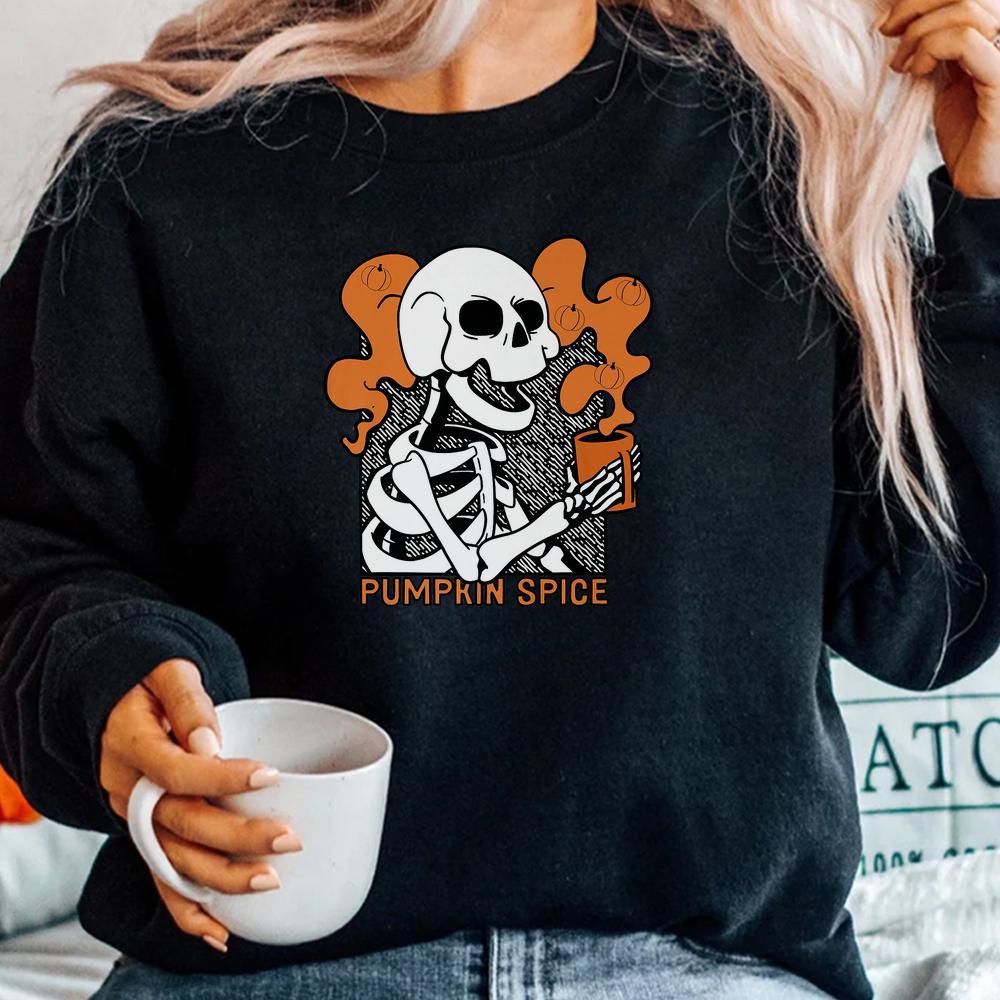 Spice Latte Syrup Creamer Cute Halloween Skeleton Pumpkin Shirt Spice Latte Syrup Creamer Cute Halloween Skeleton Pumpkin Shirt