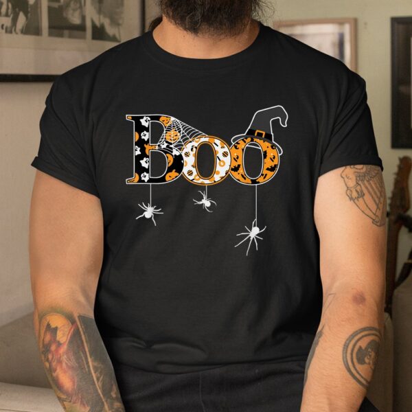 Spider Web Witch Hat Cute Boo Halloween Shirt