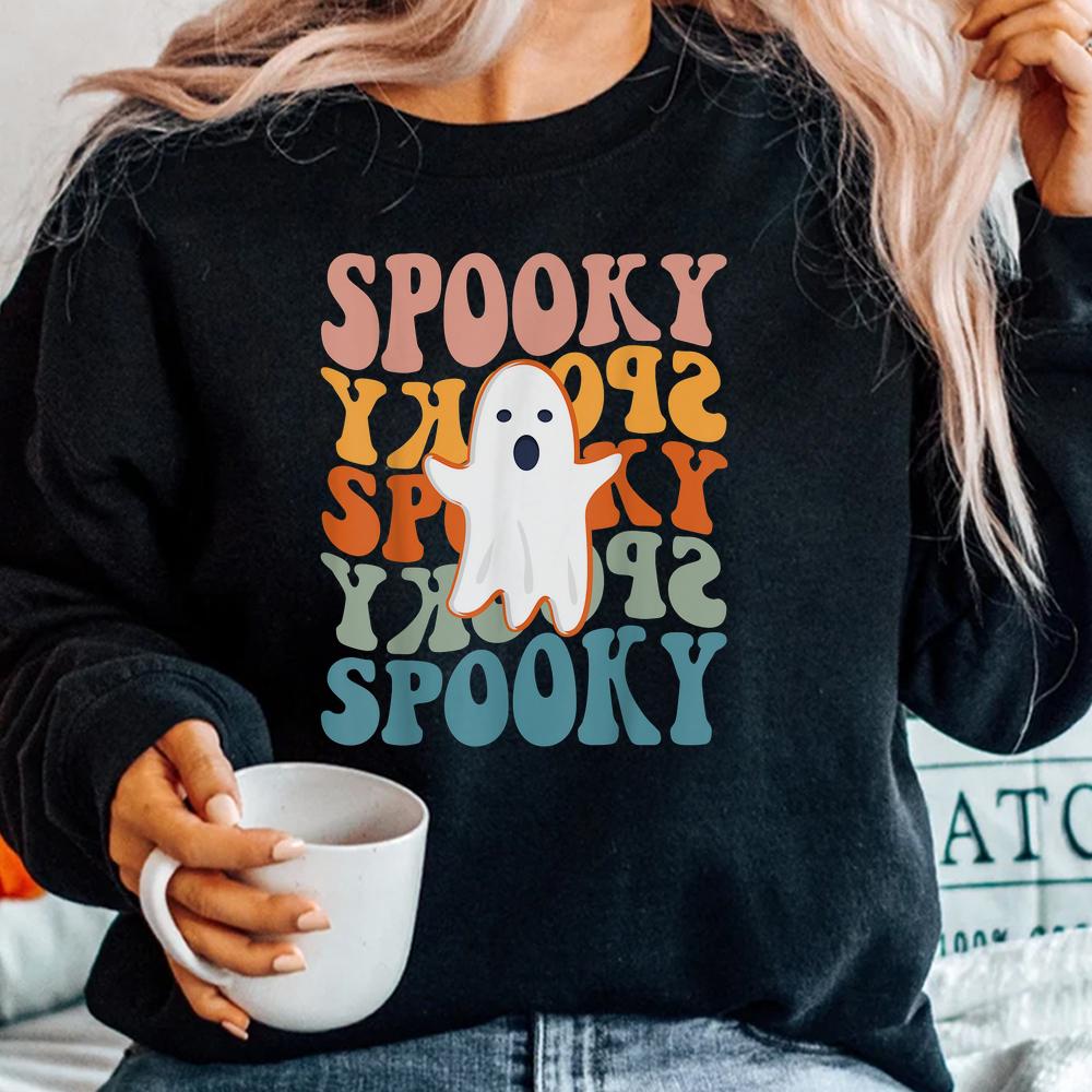 Spooky Boo Halloween Retro Daisy Colorful Scary Shirt Spooky Boo Halloween Retro Daisy Colorful Scary Shirt
