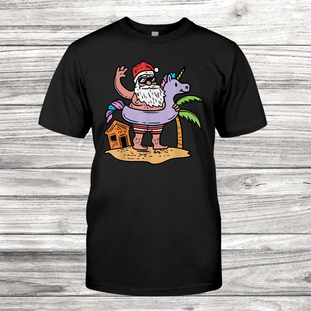 Summer Santa Unicorn Floater Funny Christmas July Beach Shirt Summer Santa Unicorn Floater Funny Christmas July Beach Shirt