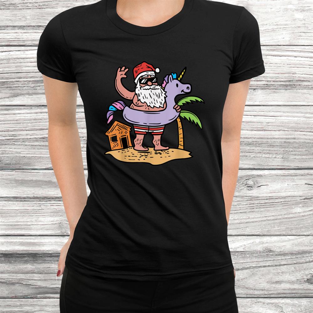 Summer Santa Unicorn Floater Funny Christmas July Beach Shirt Summer Santa Unicorn Floater Funny Christmas July Beach Shirt