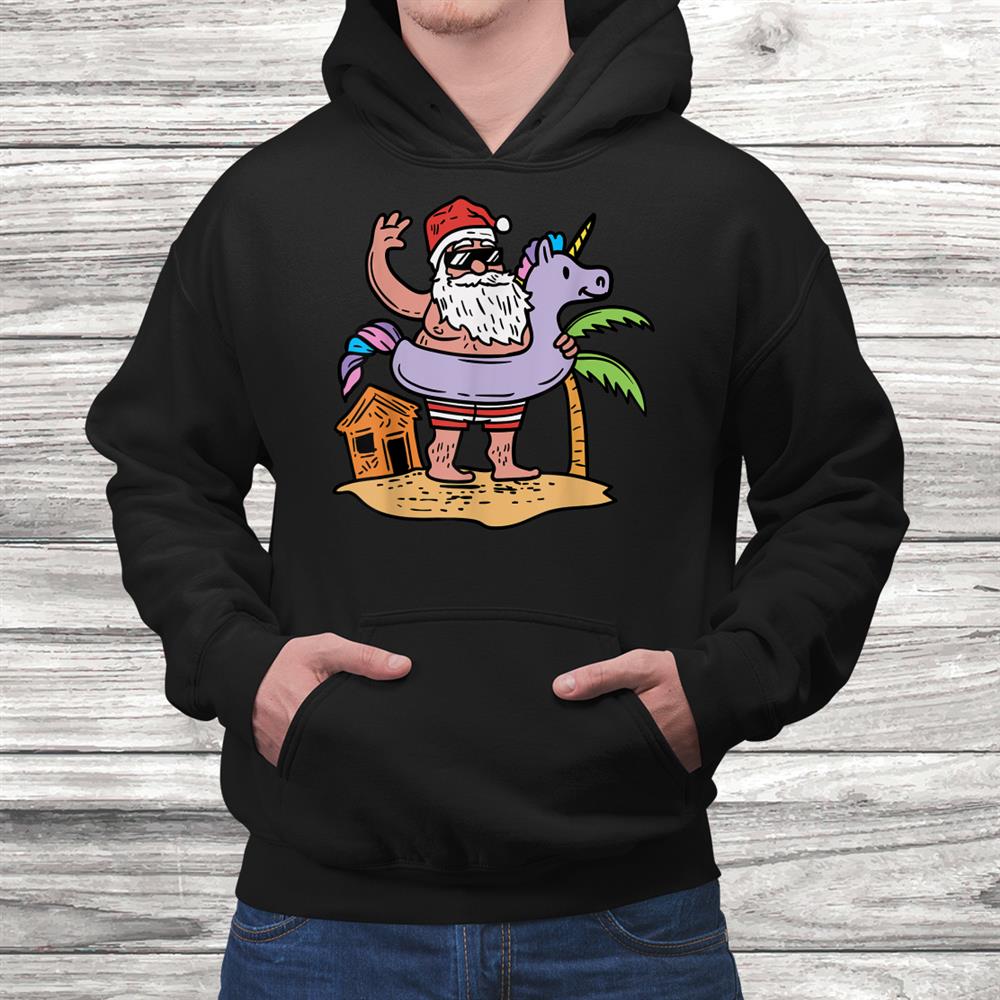 Summer Santa Unicorn Floater Funny Christmas July Beach Shirt Summer Santa Unicorn Floater Funny Christmas July Beach Shirt