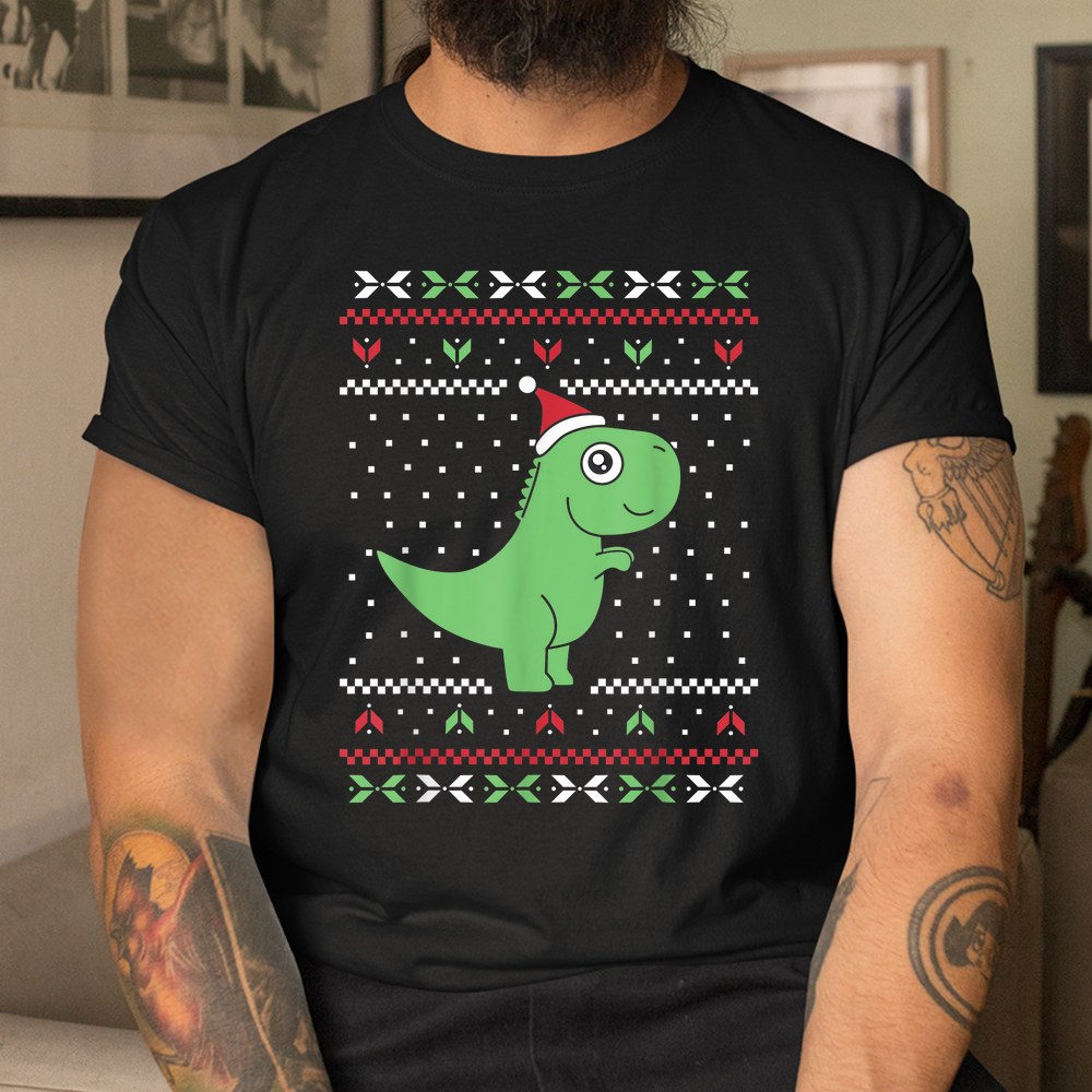 T-rex Dinosaur Santa Claus Hat Ugly Christmas Sweater Meme Shirt T-rex Dinosaur Santa Claus Hat Ugly Christmas Sweater Meme Shirt