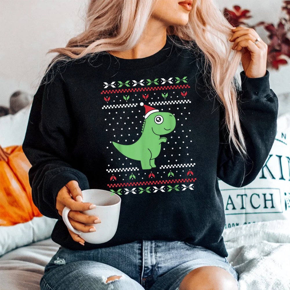 T-rex Dinosaur Santa Claus Hat Ugly Christmas Sweater Meme Shirt T-rex Dinosaur Santa Claus Hat Ugly Christmas Sweater Meme Shirt