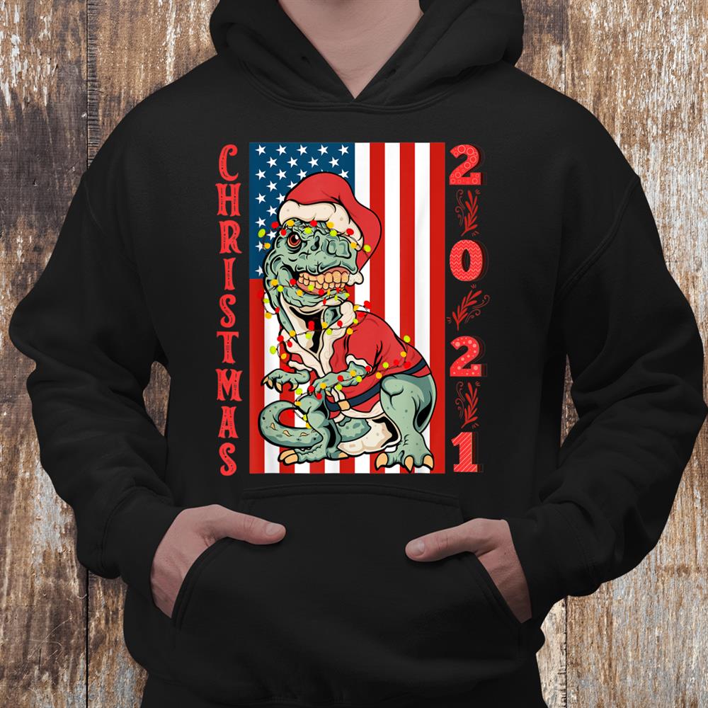 T Rex Santa Claus Grungy Flag Christmas Family Costume 2021 Shirt T Rex Santa Claus Grungy Flag Christmas Family Costume 2021 Shirt