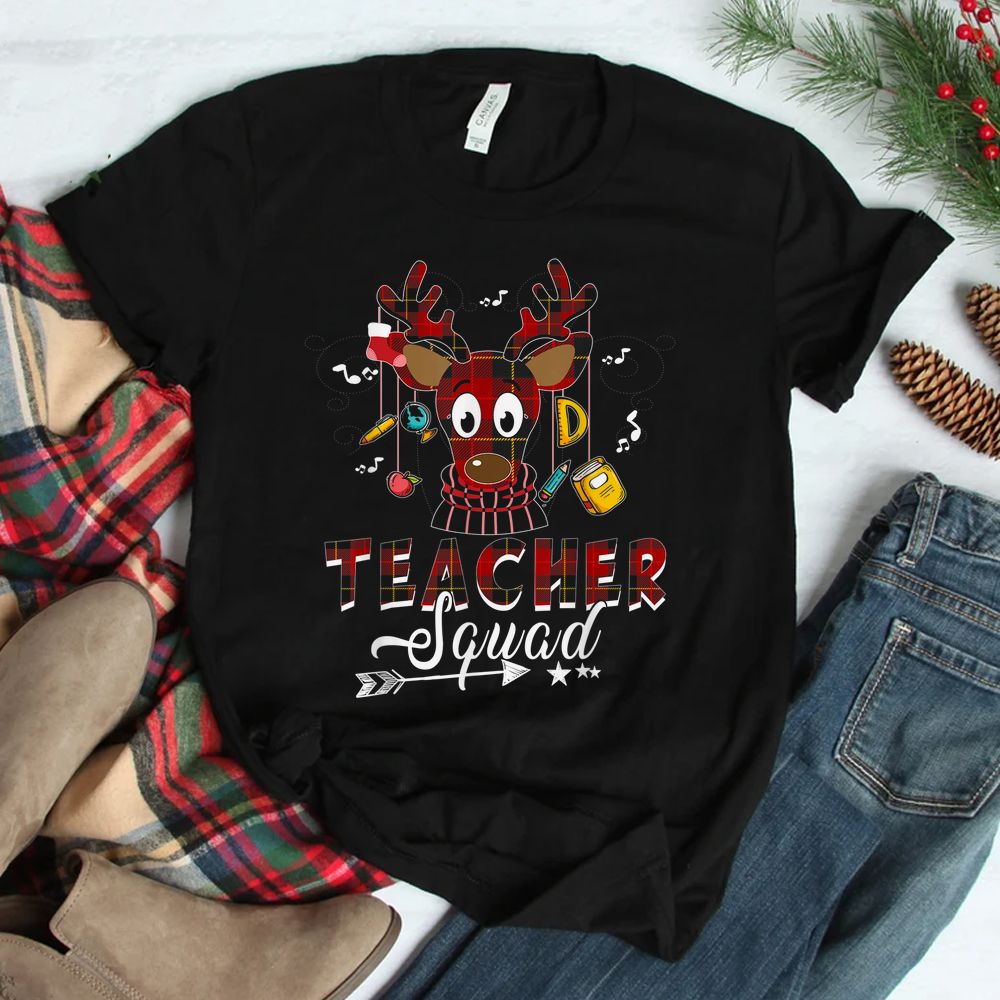Teacher Squad Red Plaid Buffalo Reindeer Christmas Shirt Teacher Squad Red Plaid Buffalo Reindeer Christmas Shirt