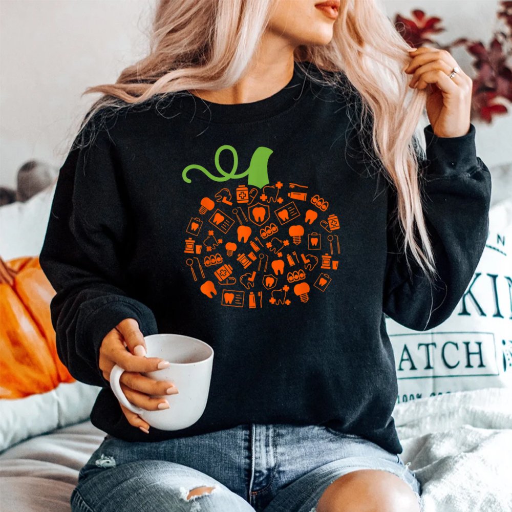 Teeth Ghost Pumpkin Witch Dental Halloween Shirt Teeth Ghost Pumpkin Witch Dental Halloween Shirt