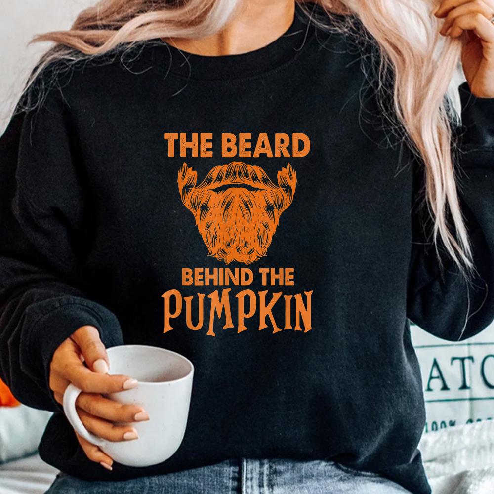 The Beard Behind The Pumpkin Baby Announcement Halloween Dad Shirt The Beard Behind The Pumpkin Baby Announcement Halloween Dad Shirt