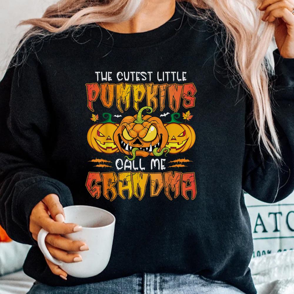 The Cutest Little Pumpkins Call Me Grandma Halloween Shirt The Cutest Little Pumpkins Call Me Grandma Halloween Shirt