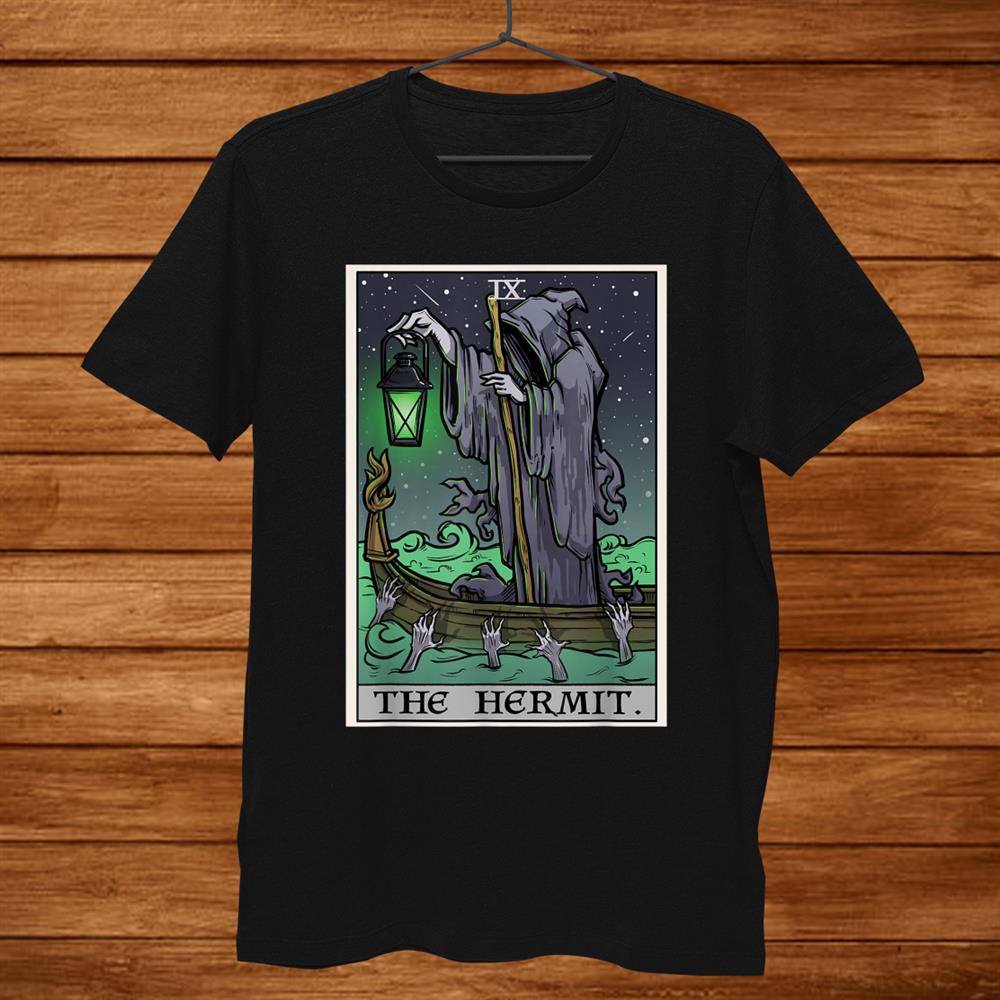 The Hermit Tarot Card Gothic Halloween Grim Reaper Goth Shirt The Hermit Tarot Card Gothic Halloween Grim Reaper Goth Shirt