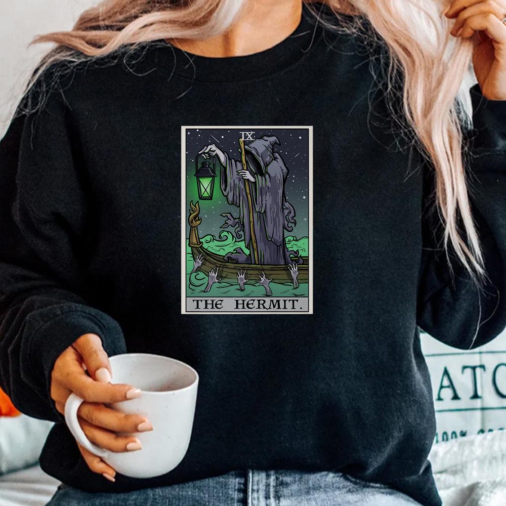 The Hermit Tarot Card Gothic Halloween Grim Reaper Horror Shirt The Hermit Tarot Card Gothic Halloween Grim Reaper Horror Shirt
