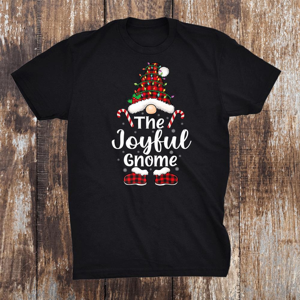 The Joyful Gnome Xmas Plaid Pattern Matching Christmas Gnome Shirt The Joyful Gnome Xmas Plaid Pattern Matching Christmas Gnome Shirt