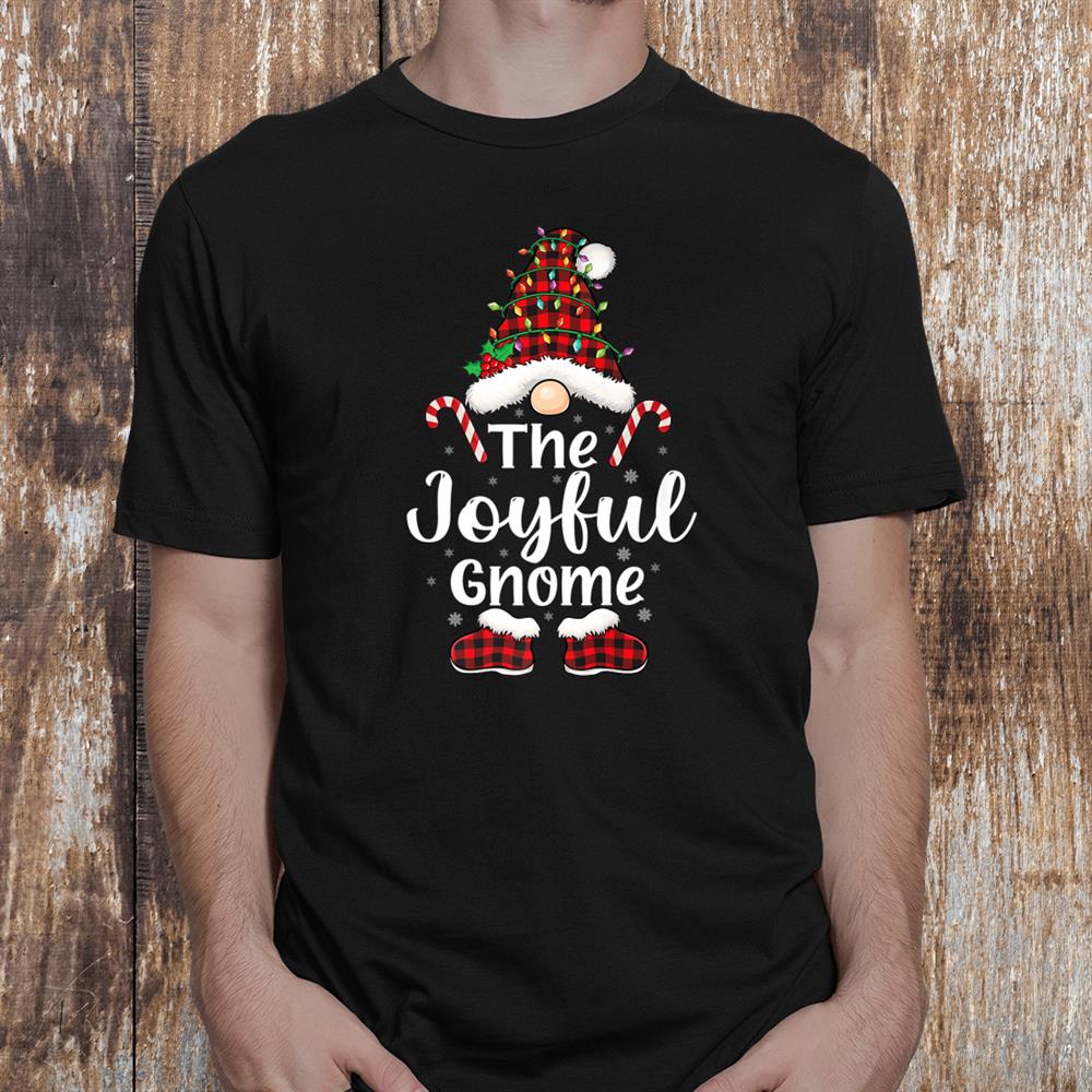 The Joyful Gnome Xmas Plaid Pattern Matching Christmas Gnome Shirt The Joyful Gnome Xmas Plaid Pattern Matching Christmas Gnome Shirt