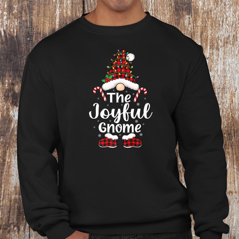 The Joyful Gnome Xmas Plaid Pattern Matching Christmas Gnome Shirt The Joyful Gnome Xmas Plaid Pattern Matching Christmas Gnome Shirt