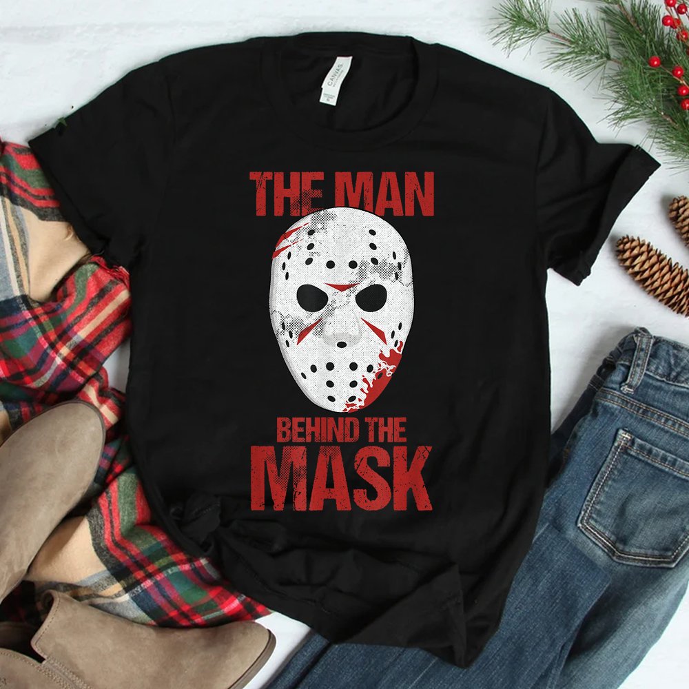 The Man Behind The Mask Lazy Halloween Shirt The Man Behind The Mask Lazy Halloween Shirt