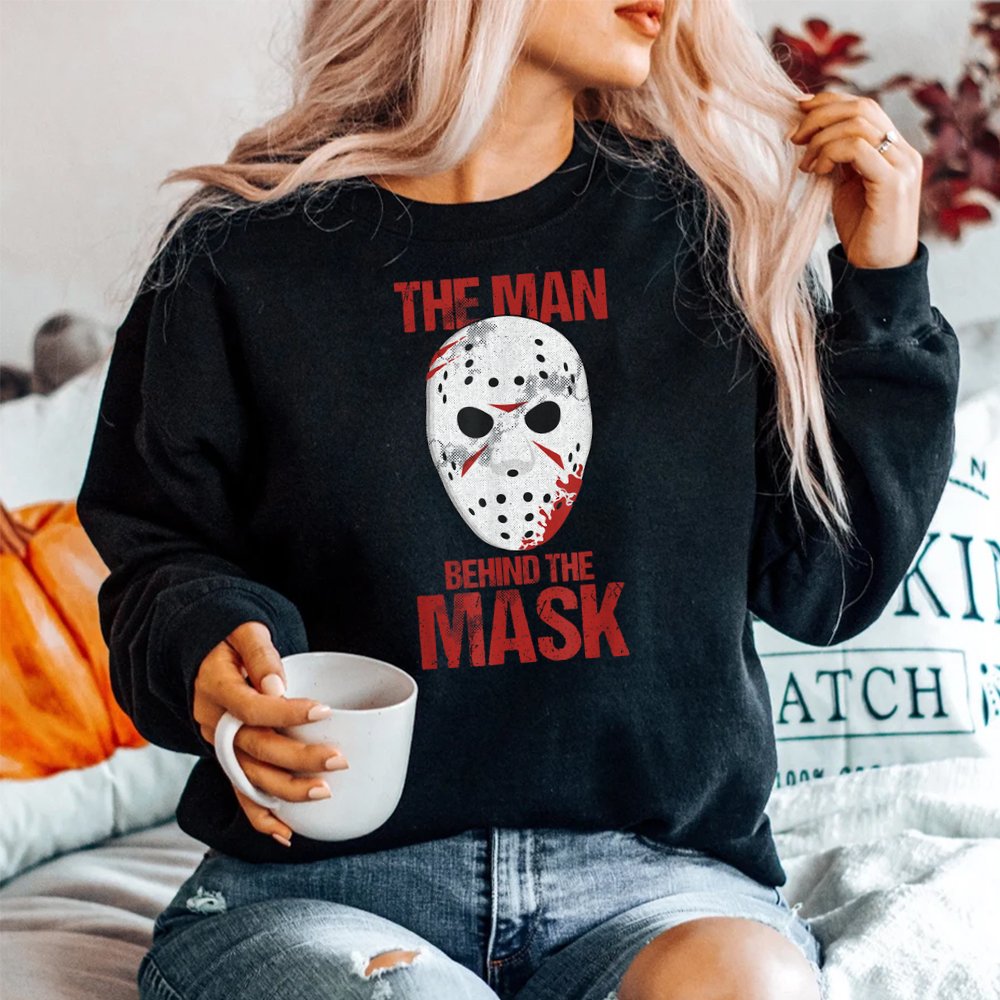 The Man Behind The Mask Lazy Halloween Shirt The Man Behind The Mask Lazy Halloween Shirt