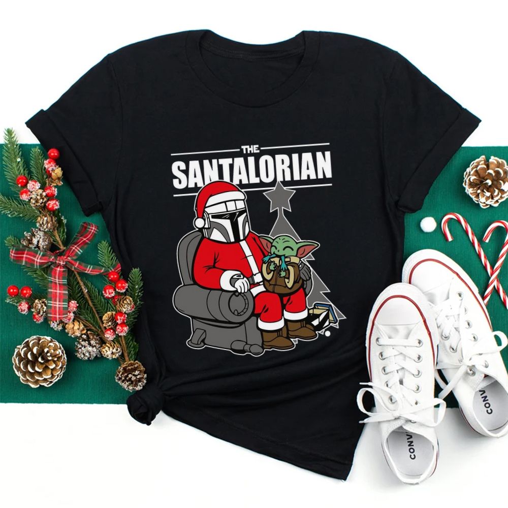 The Santalorian And Baby Yoda Christmas Shirt The Santalorian And Baby Yoda Christmas Shirt