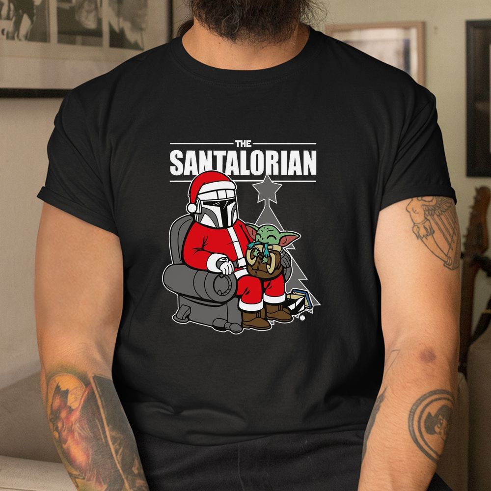 The Santalorian And Baby Yoda Christmas Shirt The Santalorian And Baby Yoda Christmas Shirt