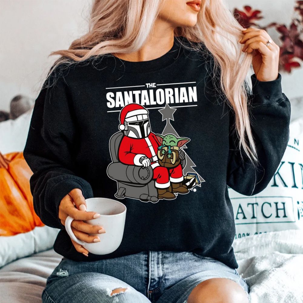 The Santalorian And Baby Yoda Christmas Shirt The Santalorian And Baby Yoda Christmas Shirt