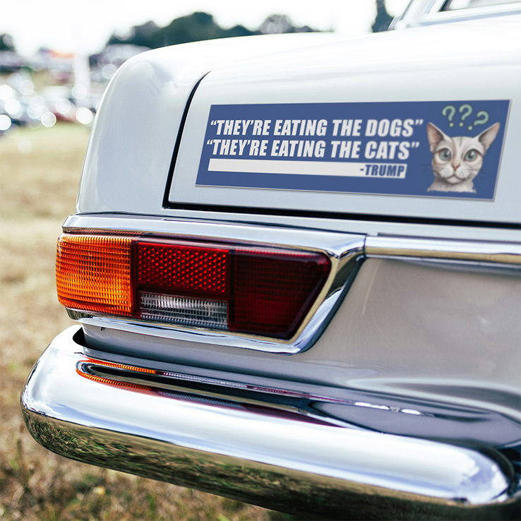 They Are Eating The Dogs They Are Eating The Cats Car Magnet They Are Eating The Dogs They Are Eating The Cats Car Magnet