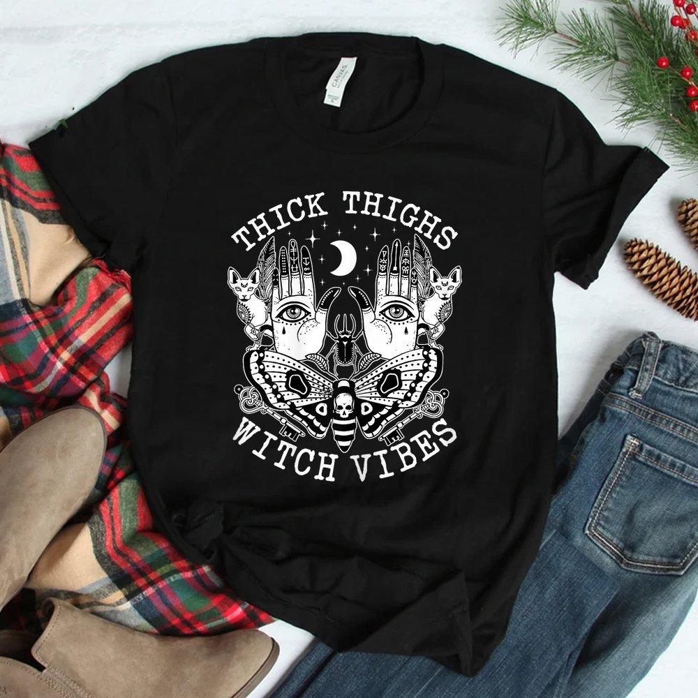 Thick Thighs Witch Vibes Shirt Witches Halloween Shirt Thick Thighs Witch Vibes Shirt Witches Halloween Shirt