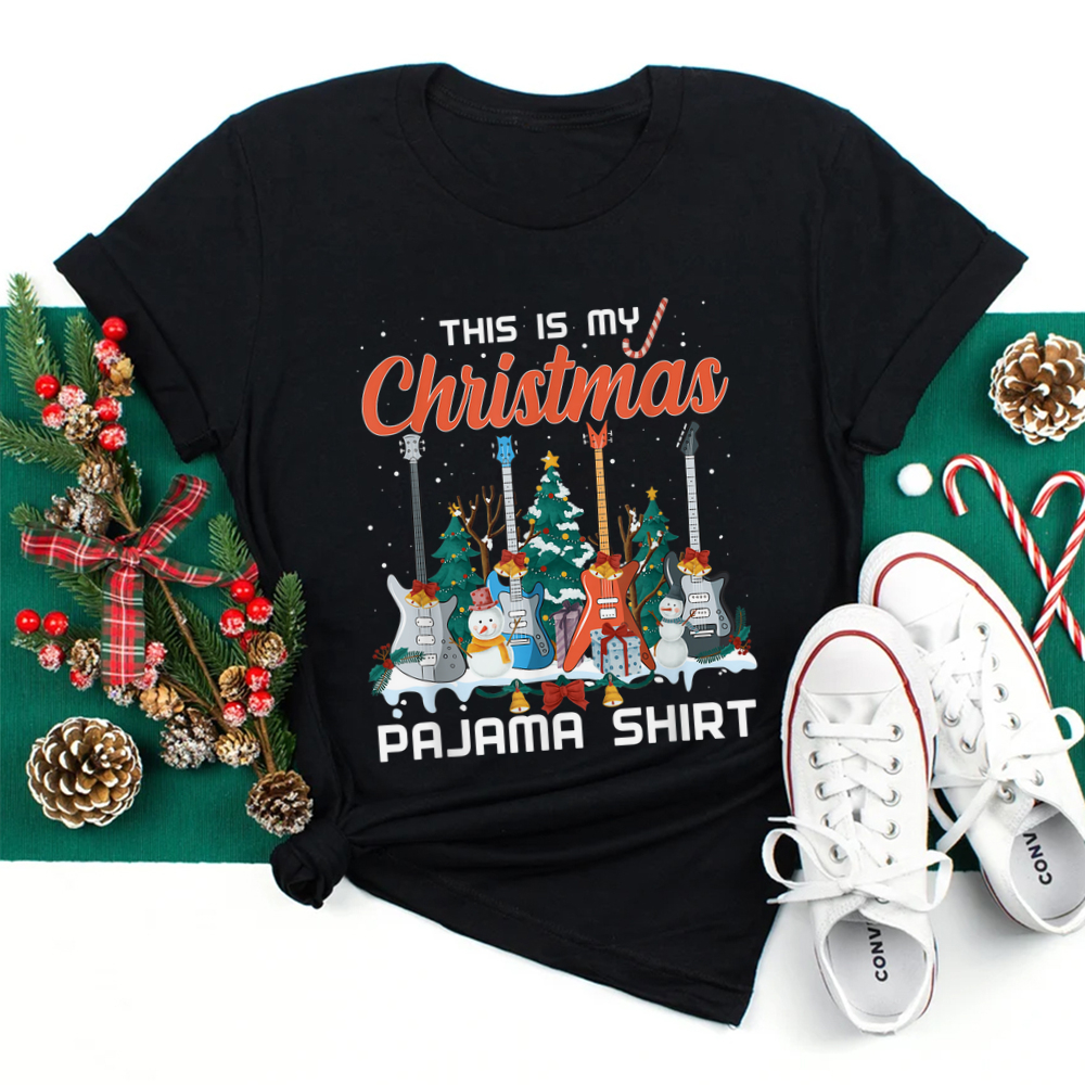 This Is My Christmas Pajama Funny Guitar Xmas Shirt This Is My Christmas Pajama Funny Guitar Xmas Shirt