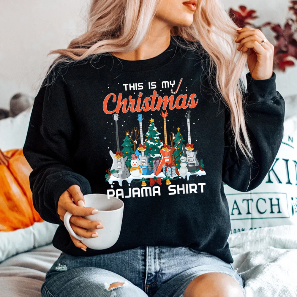 This Is My Christmas Pajama Funny Guitar Xmas Shirt This Is My Christmas Pajama Funny Guitar Xmas Shirt