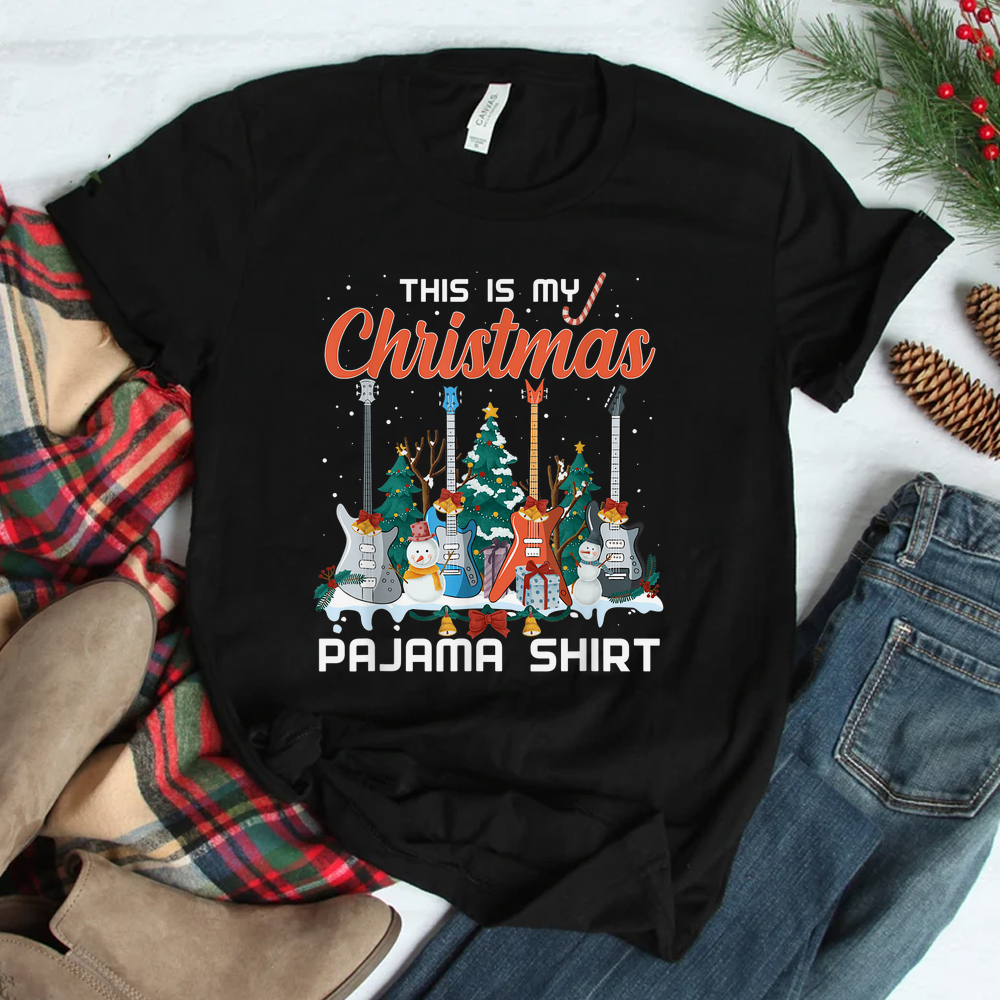 This Is My Christmas Pajama Funny Guitar Xmas Shirt This Is My Christmas Pajama Funny Guitar Xmas Shirt