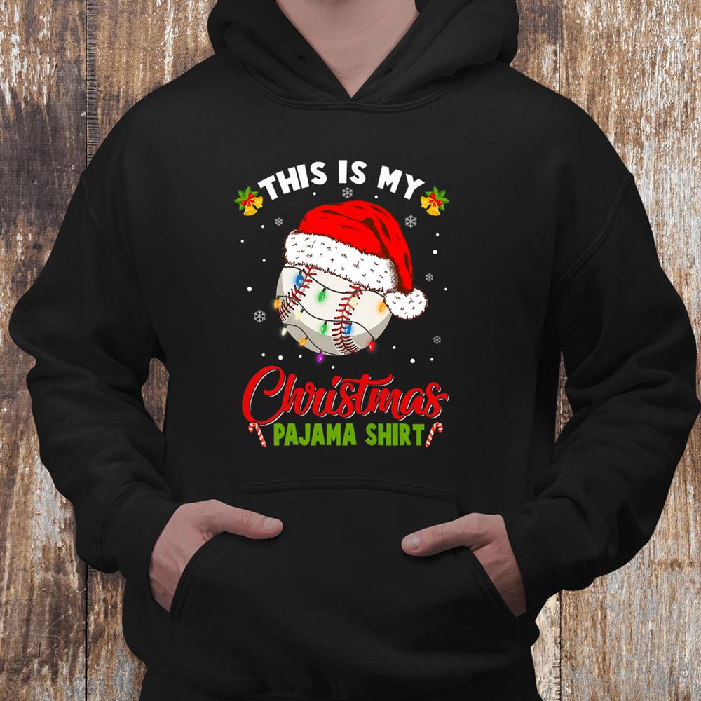This Is My Christmas Pajama Shirt Baseball Christmas Lights Shirt This Is My Christmas Pajama Shirt Baseball Christmas Lights Shirt