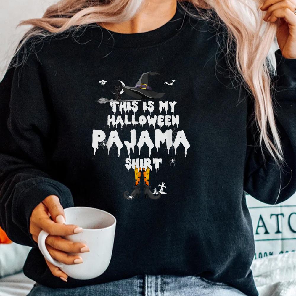 This Is My Halloween Pyjama Shirts Halloween Witch Cat Boo Shirt This Is My Halloween Pyjama Shirts Halloween Witch Cat Boo Shirt
