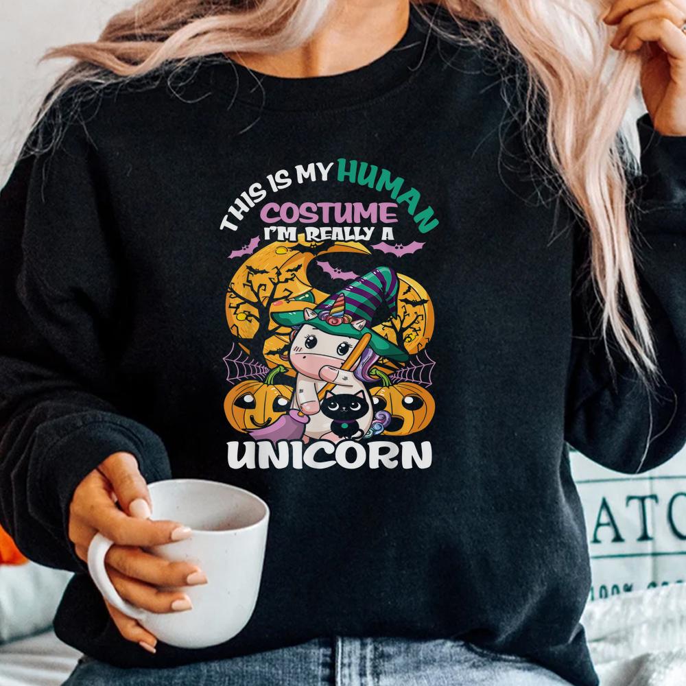 This Is My Human Costume I’m Really A Unicorn Halloween Shirt This Is My Human Costume I’m Really A Unicorn Halloween Shirt