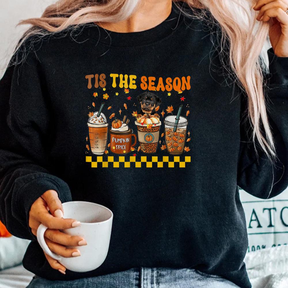Tis The Season Coffee Pumpkin Rottweiler Halloween Fall Shirt Tis The Season Coffee Pumpkin Rottweiler Halloween Fall Shirt