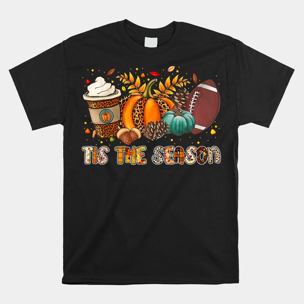 Tis’ The Season Leopard Pumpkin Football Halloween Shirt Tis’ The Season Leopard Pumpkin Football Halloween Shirt