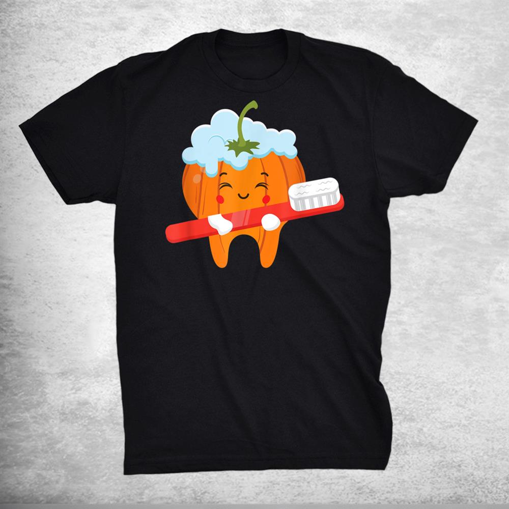 Tooth Brush Pumpkin Lazy Diy Halloween Funny Dental Shirt Tooth Brush Pumpkin Lazy Diy Halloween Funny Dental Shirt