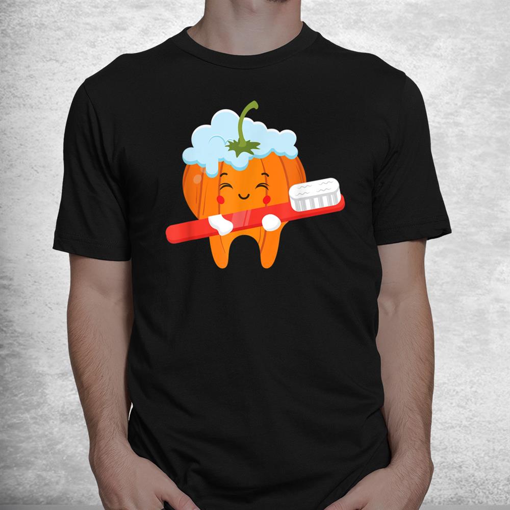 Tooth Brush Pumpkin Lazy Diy Halloween Funny Dental Shirt Tooth Brush Pumpkin Lazy Diy Halloween Funny Dental Shirt