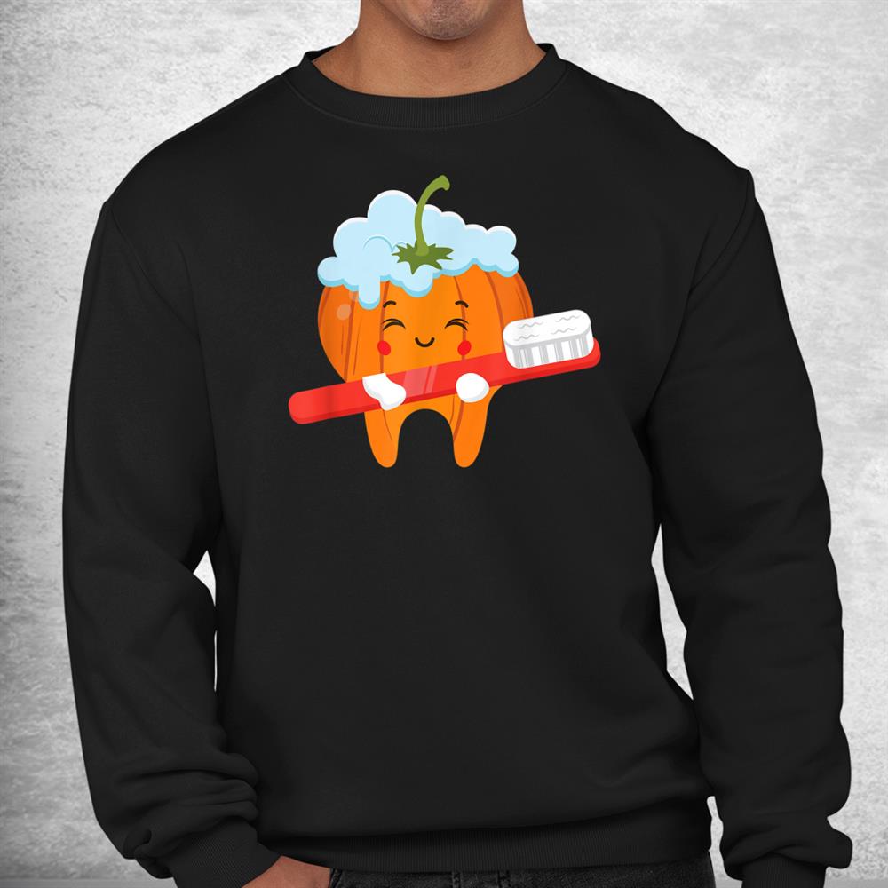 Tooth Brush Pumpkin Lazy Diy Halloween Funny Dental Shirt Tooth Brush Pumpkin Lazy Diy Halloween Funny Dental Shirt