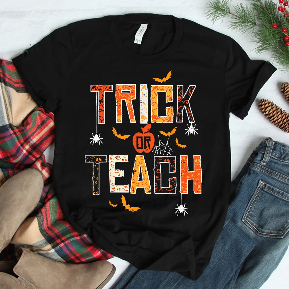 Trick Or Teach Retro Halloween Shirt Trick Or Teach Retro Halloween Shirt