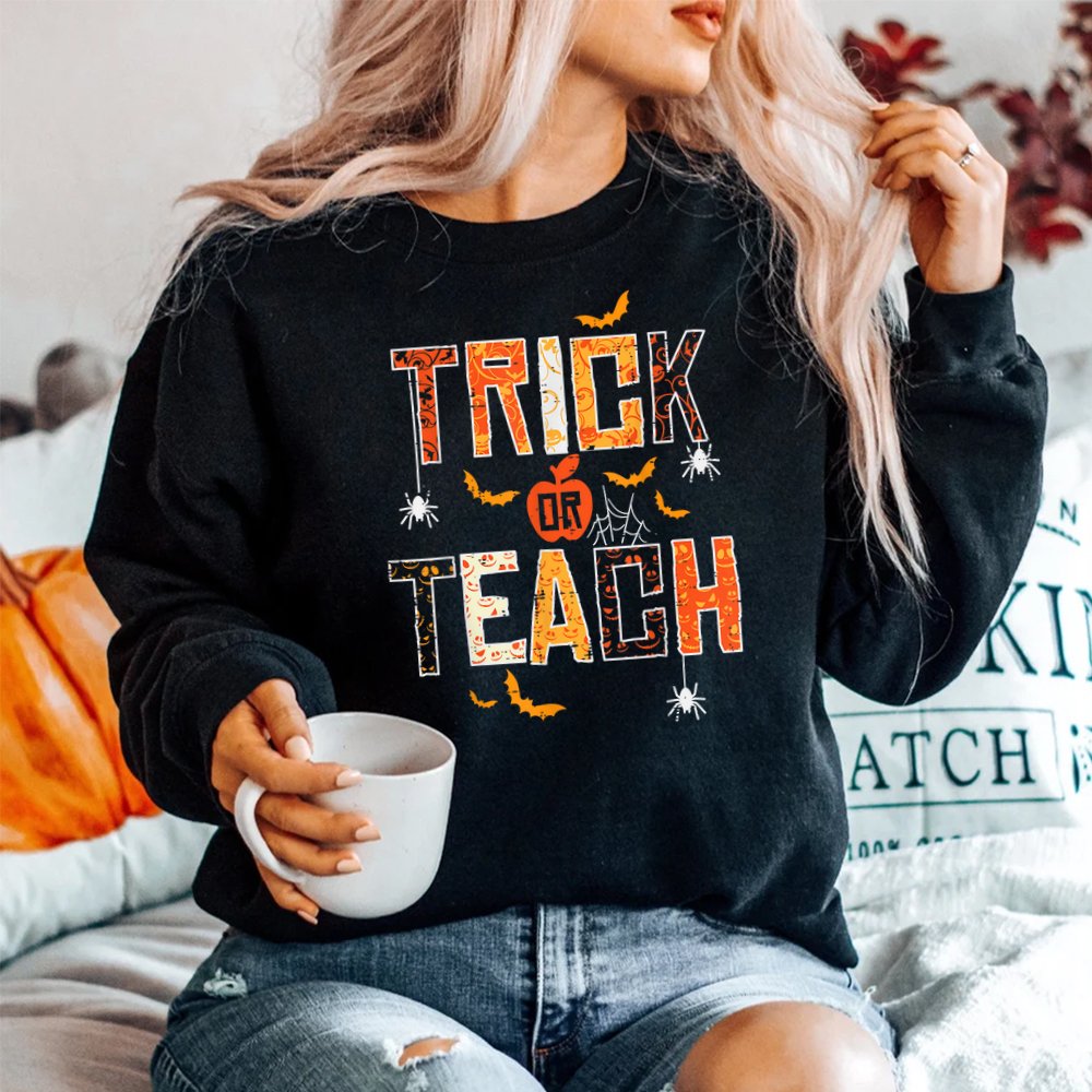 Trick Or Teach Retro Halloween Teacher Shirt Trick Or Teach Retro Halloween Teacher Shirt