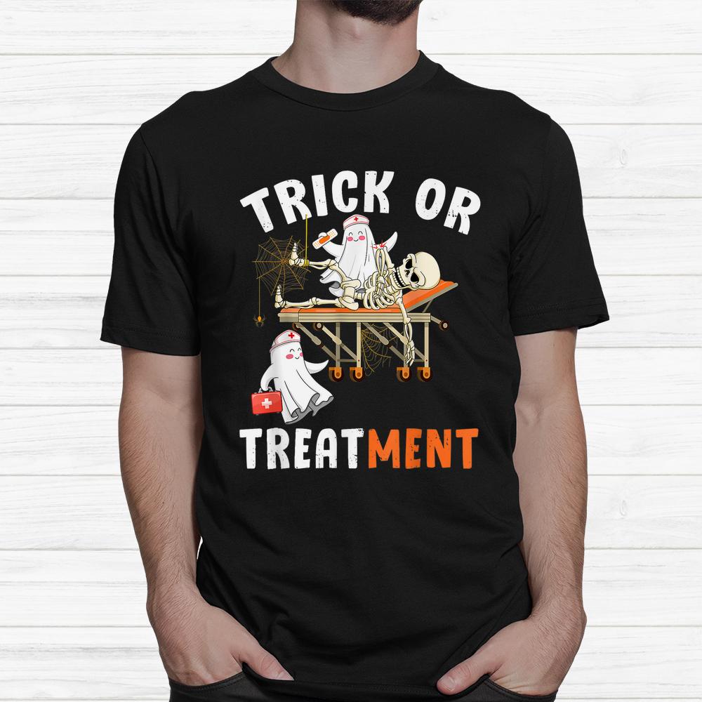 Trick Or Treatment Nurse Halloween Boo Ghost Shirt Trick Or Treatment Nurse Halloween Boo Ghost Shirt