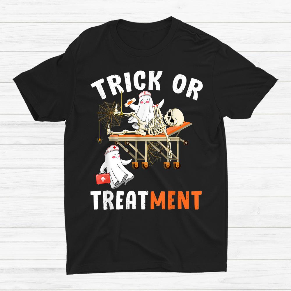 Trick Or Treatment Nurse Halloween Boo Ghost Shirt Trick Or Treatment Nurse Halloween Boo Ghost Shirt