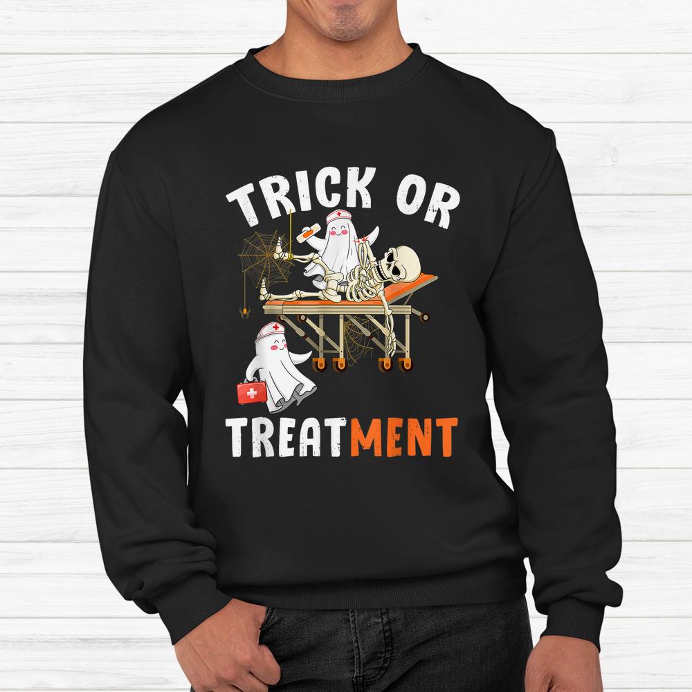 Trick Or Treatment Nurse Halloween Boo Ghost Shirt Trick Or Treatment Nurse Halloween Boo Ghost Shirt